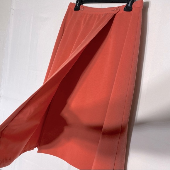 Vintage Lucia Coral Wool Blend Wrap Style Midi Skirt M - Picture 10 of 16